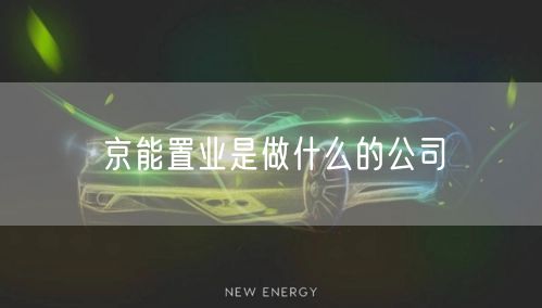 京能置业是做什么的公司